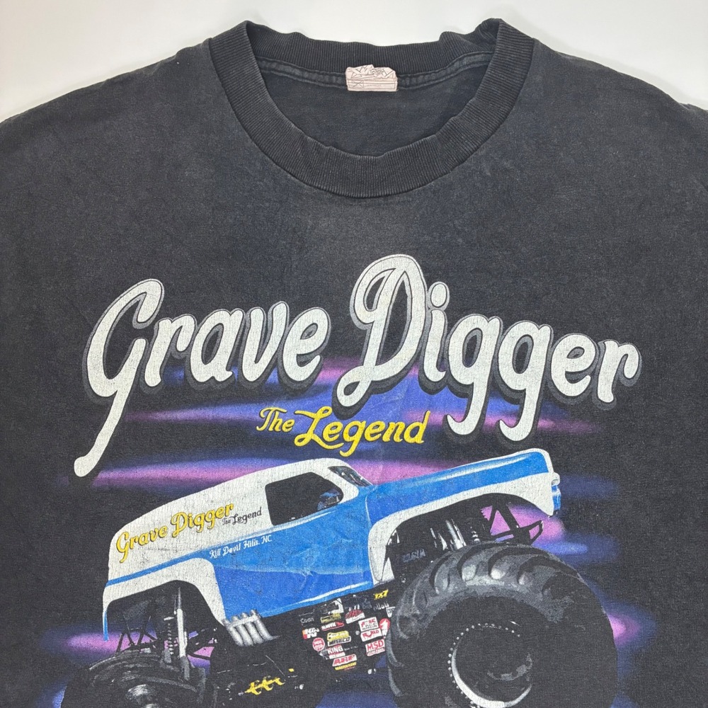 Vintage Monster Jam Grave Digger The Legend T Shirt Alstyle Size XL 23x29 Faded